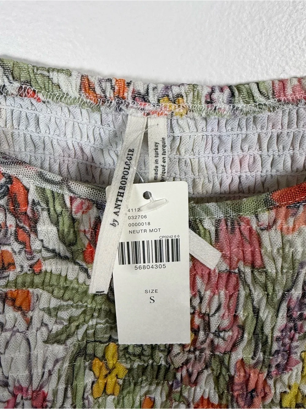 NWT Anthropologie Floral Aurelia Smocked Top Puff Sleeve Size S Cottagecore